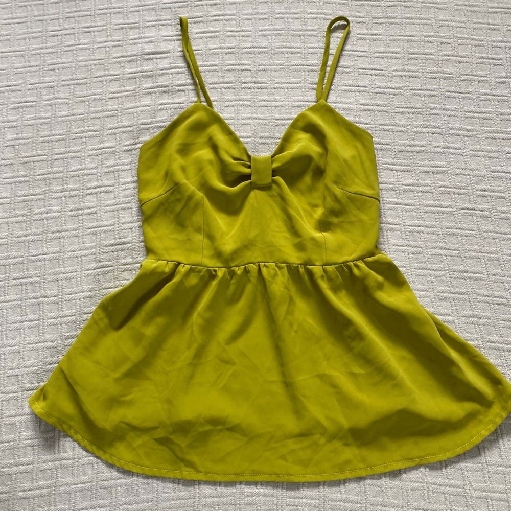 Neon bow tie babydoll cami tank.